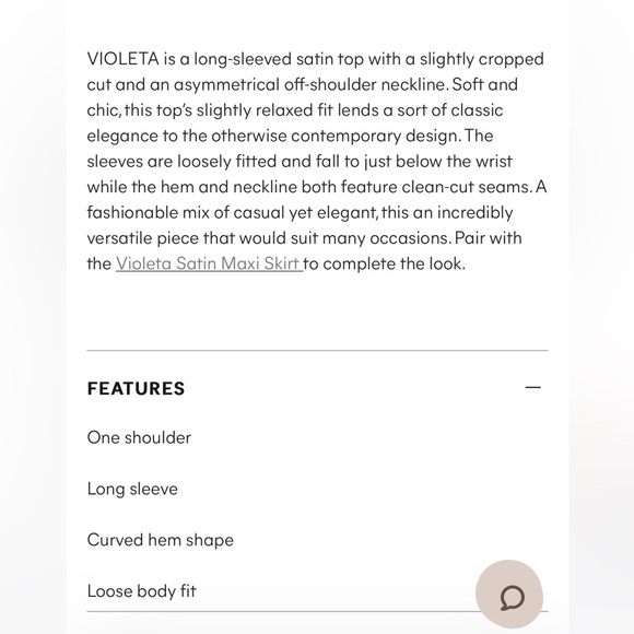 Meshki Violeta one shoulder satin black long sleeve top - Picture 8 of 8